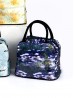 Oil Painting Insulated Lunch Bag with Zip Closure and Outside Pocket